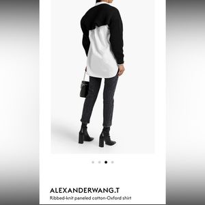 Alexander wang ribbed knit paneled cotton oxford shirt. NWT
